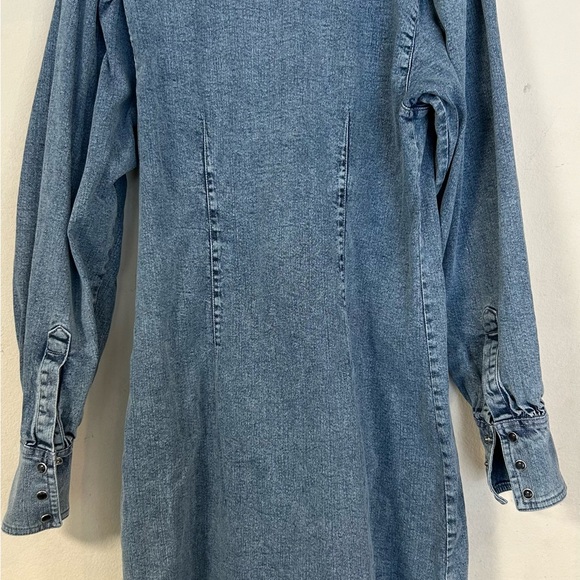 ICHI Denim Long Sleeve Corset Waist Dress, Midi, Size 38 (US Small) Button Up - Picture 3 of 6
